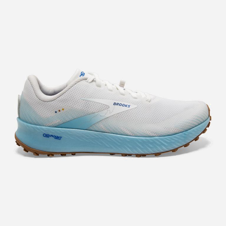 Brooks Catamount - Zapatillas Trail Running Hombre - Blancas / Azules (QI5829346)